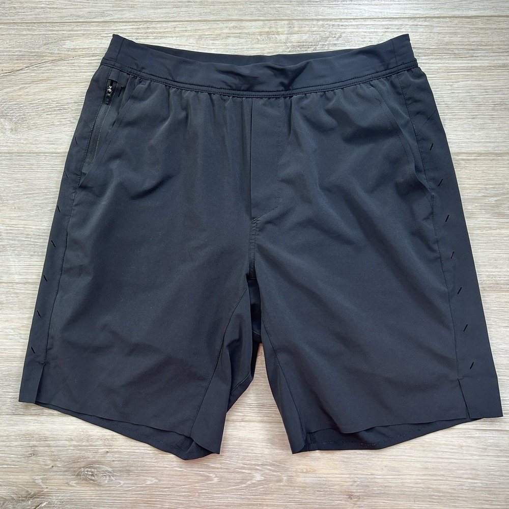 Ten Thousand Shorts Mens Large Black The Interval 9" Inseam No Lined Workout Gym